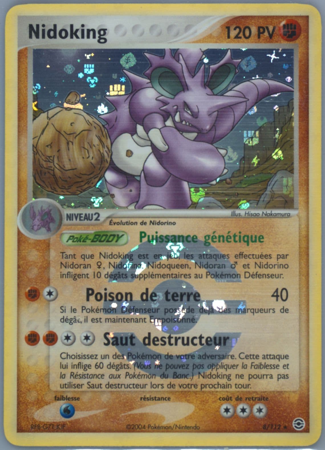 Nidoking-Reverse Foil French (8) 2004 Pokemon EX Fire Red & Leaf Green