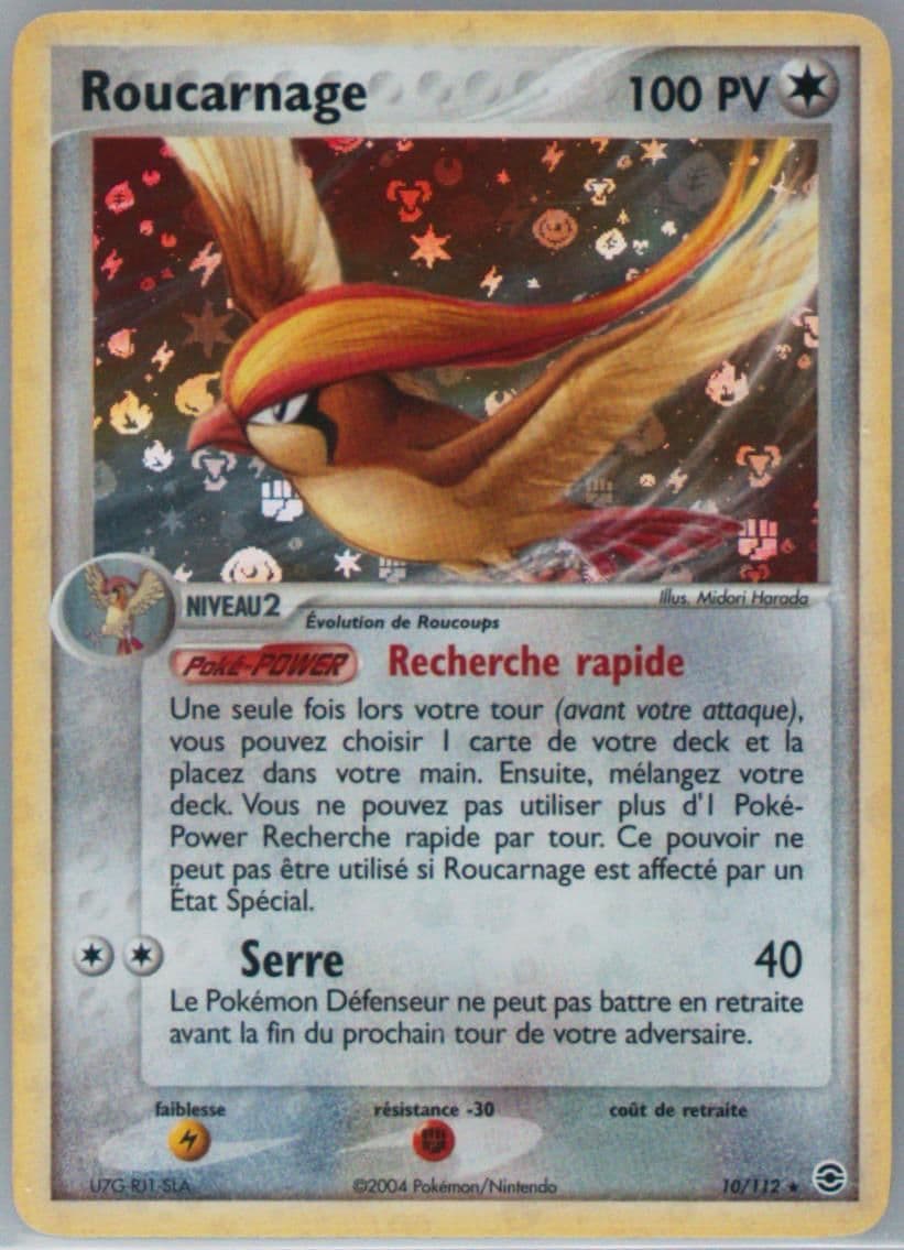 Roucarnage-Reverse Foil French (10) 2004 Pokemon EX Fire Red & Leaf Green