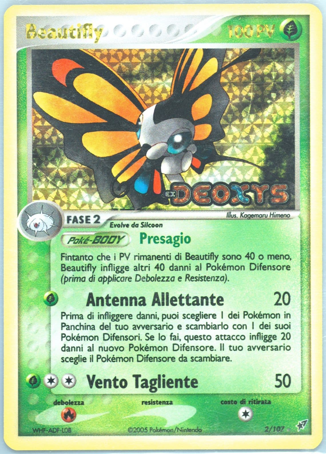Beautifly-Reverse Foil Italian (2) 2005 Pokemon EX Deoxys