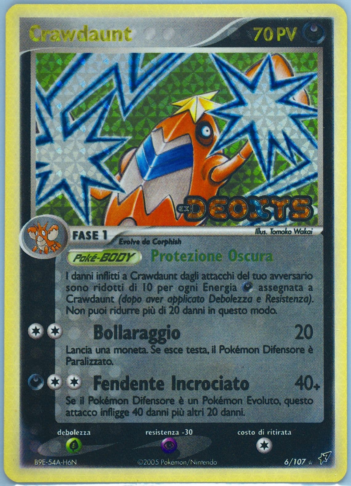 Crawdaunt-Reverse Foil Italian (6) 2005 Pokemon EX Deoxys