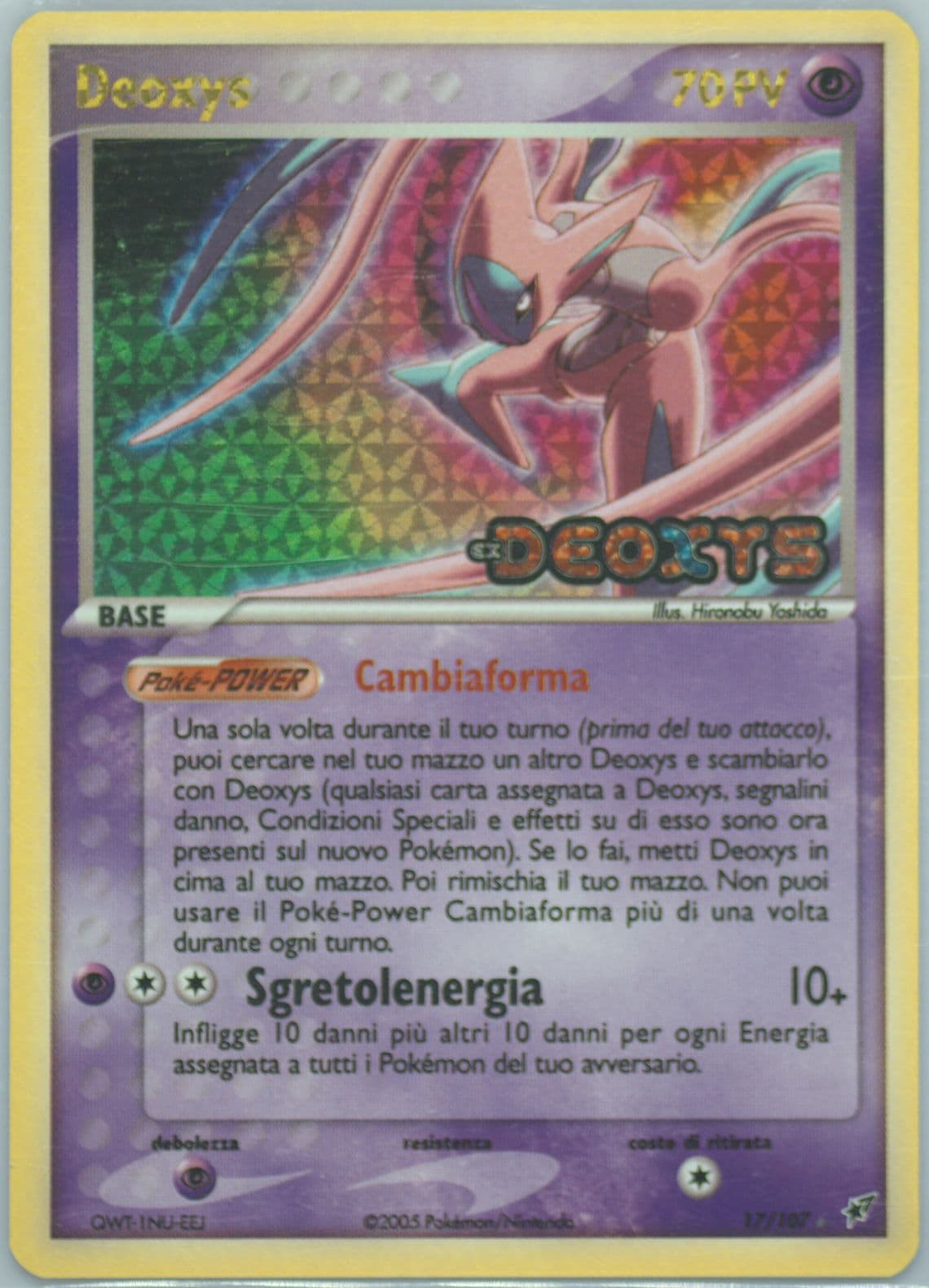 Deoxys-Reverse Foil Italian (17) 2005 Pokemon EX Deoxys