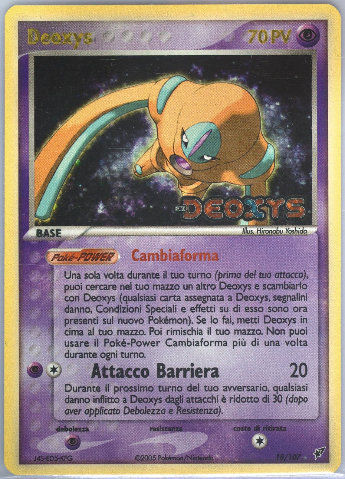 Deoxys-Reverse Foil Italian (18) 2005 Pokemon EX Deoxys