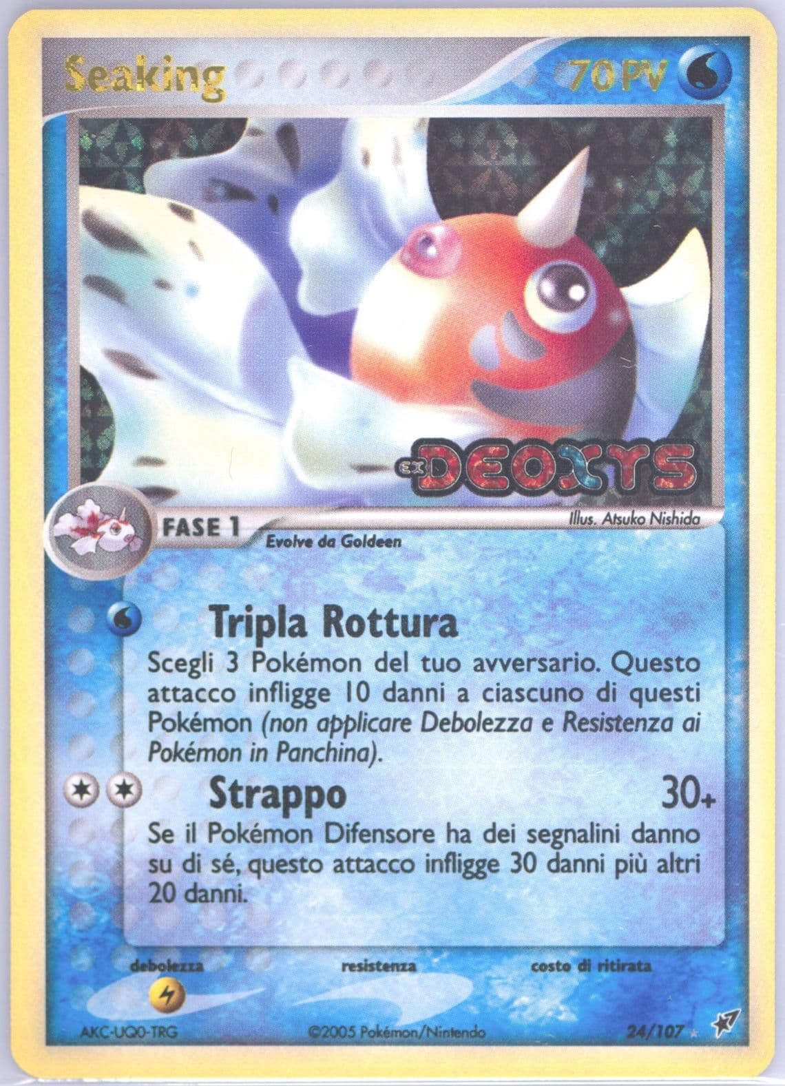 Seaking-Reverse Foil Italian (24) 2005 Pokemon EX Deoxys
