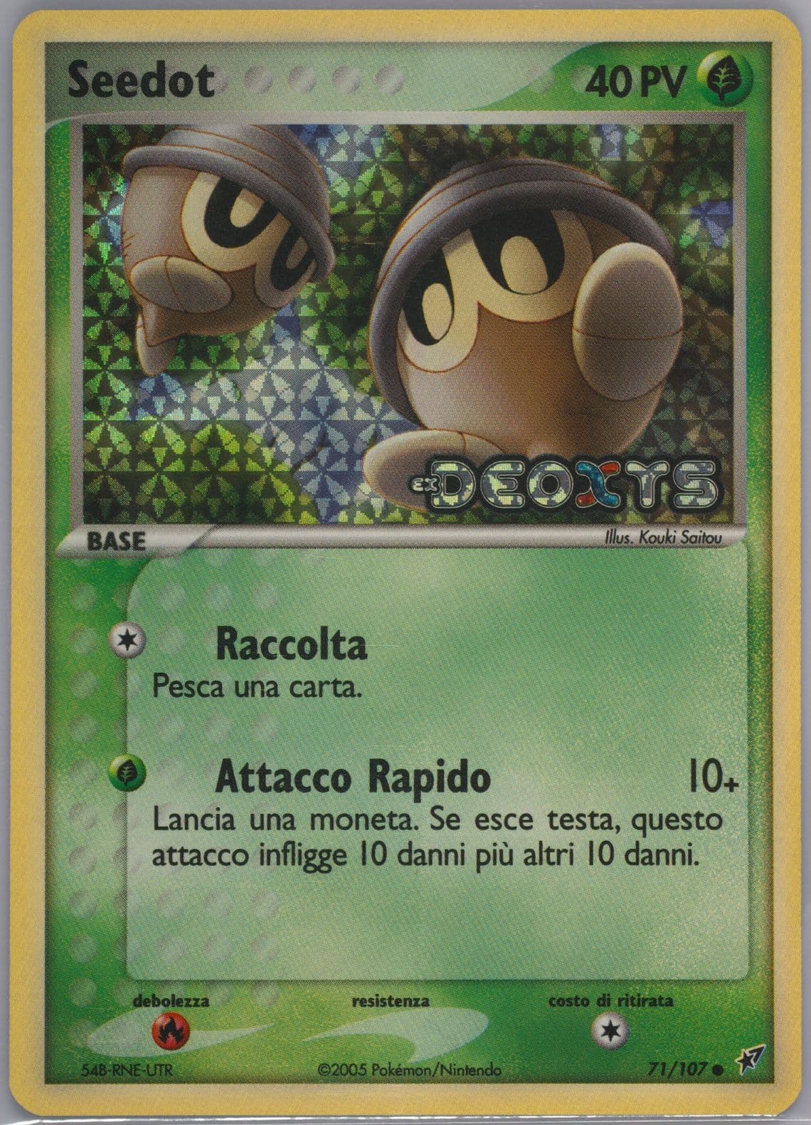 Seedot-Reverse Foil Italian (71) 2005 Pokemon EX Deoxys