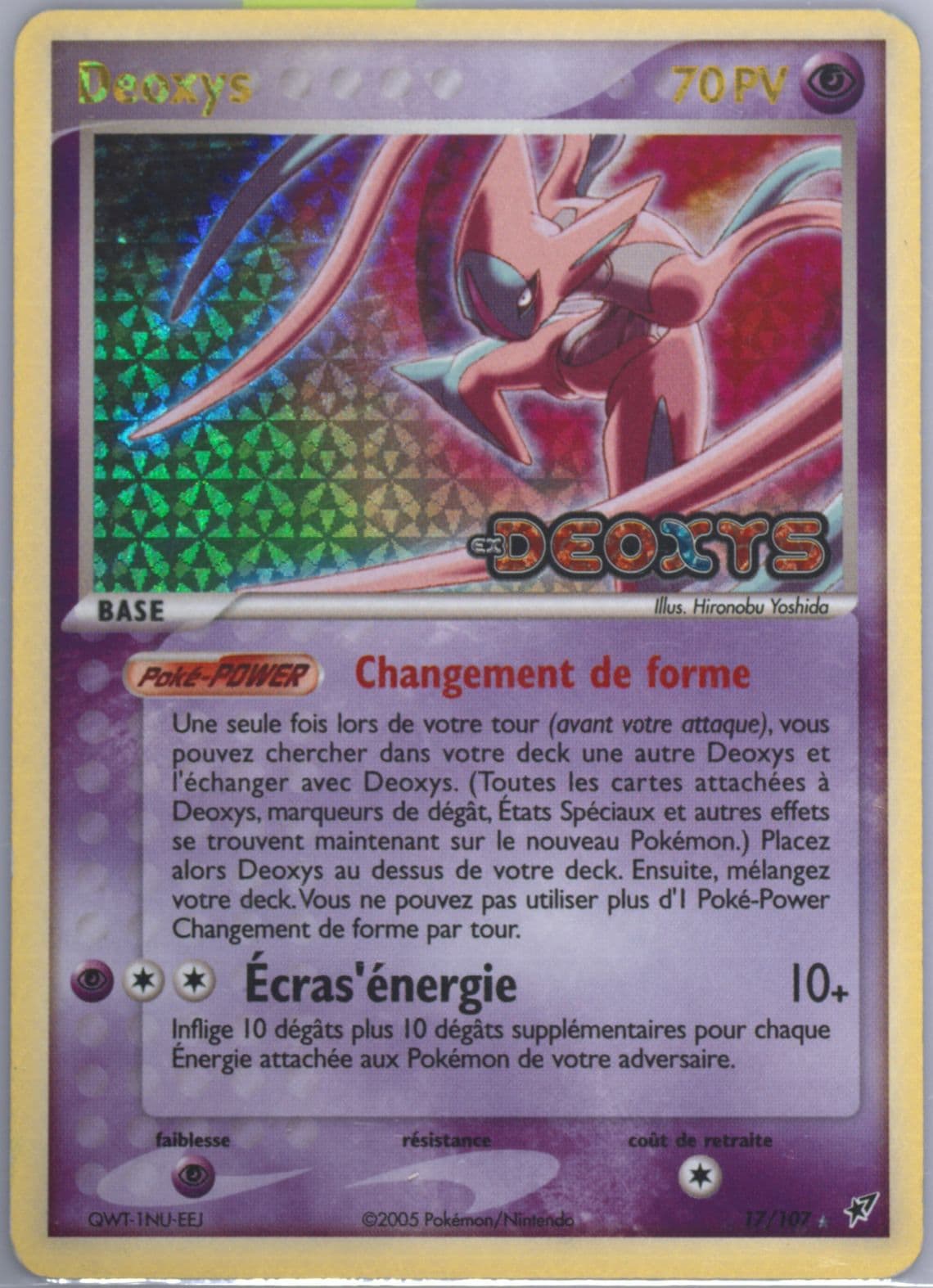 Deoxys-Reverse Foil French (17) 2005 Pokemon EX Deoxys