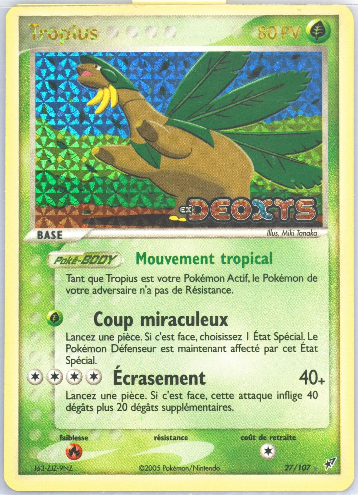 Tropius-Reverse Foil French (27) 2005 Pokemon EX Deoxys