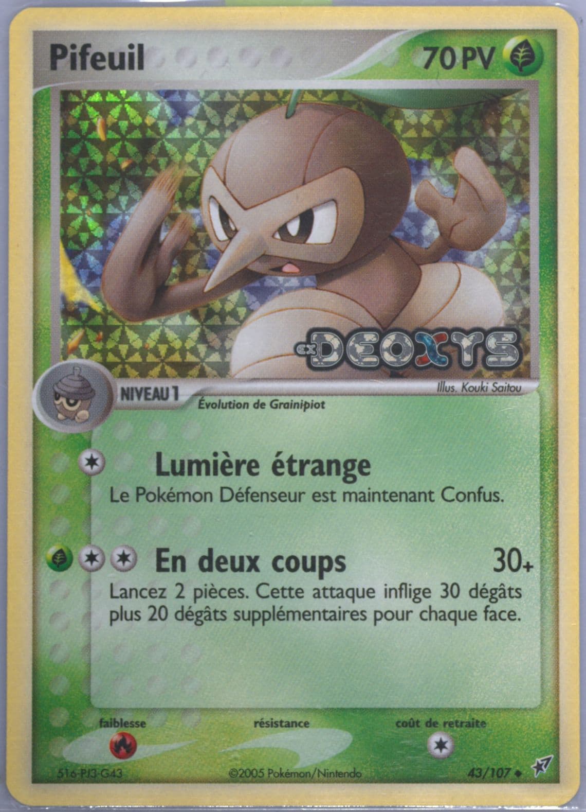 Pifeuil-Reverse Foil French (43) 2005 Pokemon EX Deoxys