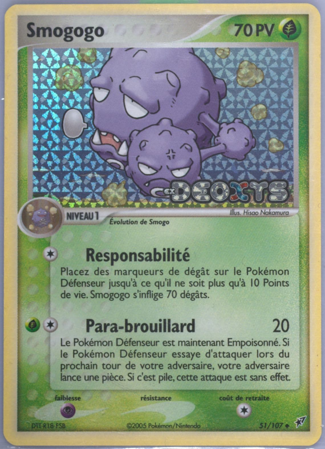 Smogogo-Reverse Foil French (51) 2005 Pokemon EX Deoxys