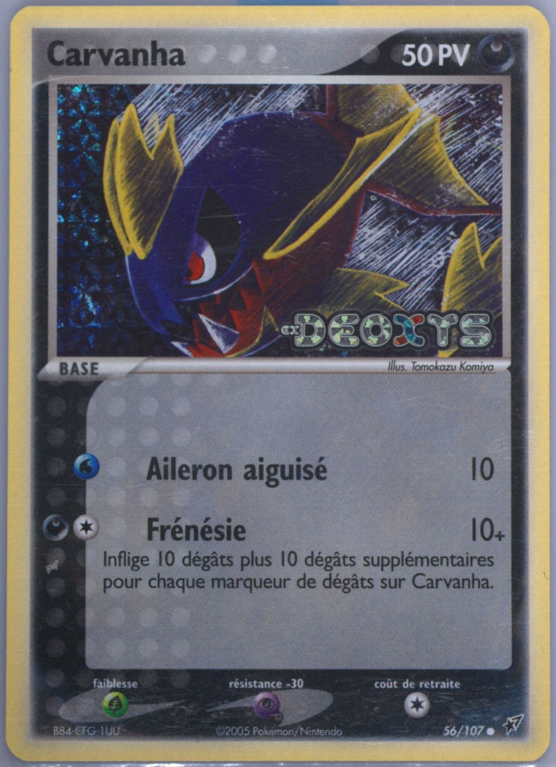 Carvanha-Reverse Foil French (56) 2005 Pokemon EX Deoxys