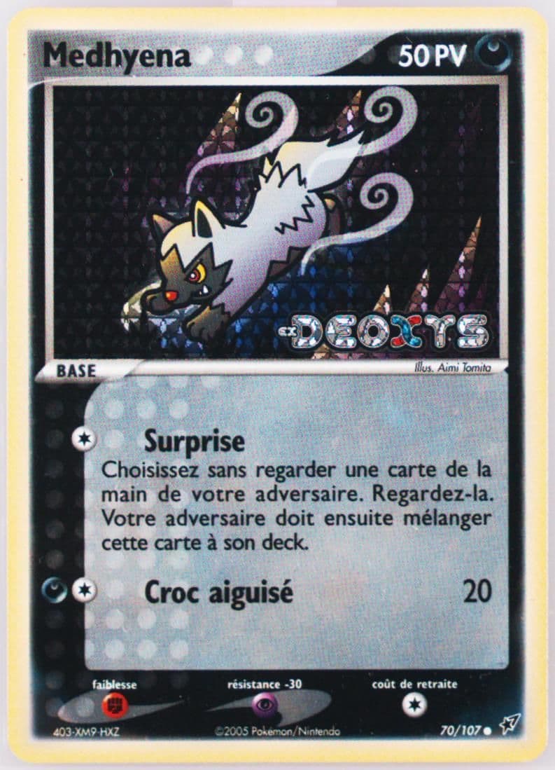 Medhyena-Reverse Foil French (70) 2005 Pokemon EX Deoxys