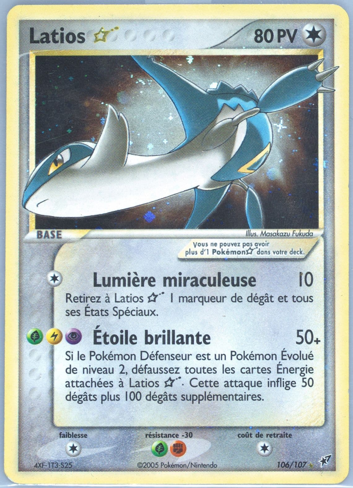 Latios-Holo French-Gold Star (106) 2005 Pokemon EX Deoxys