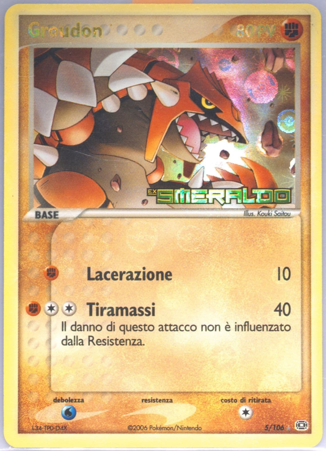 Groudon-Reverse Foil Italian (5) 2005 Pokemon EX Emerald