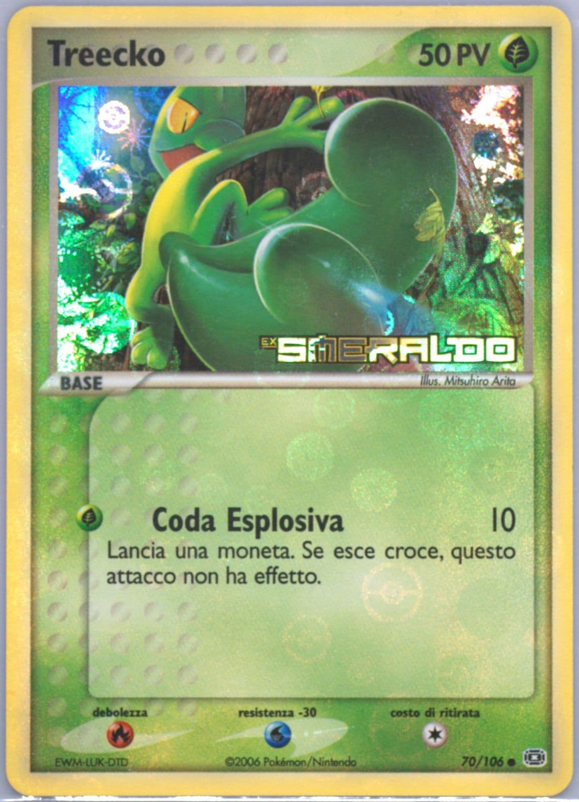 Treecko-Reverse Foil Italian (70) 2005 Pokemon EX Emerald