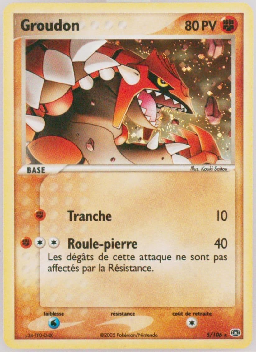 Groudon-Holo French (5) 2005 Pokemon EX Emerald