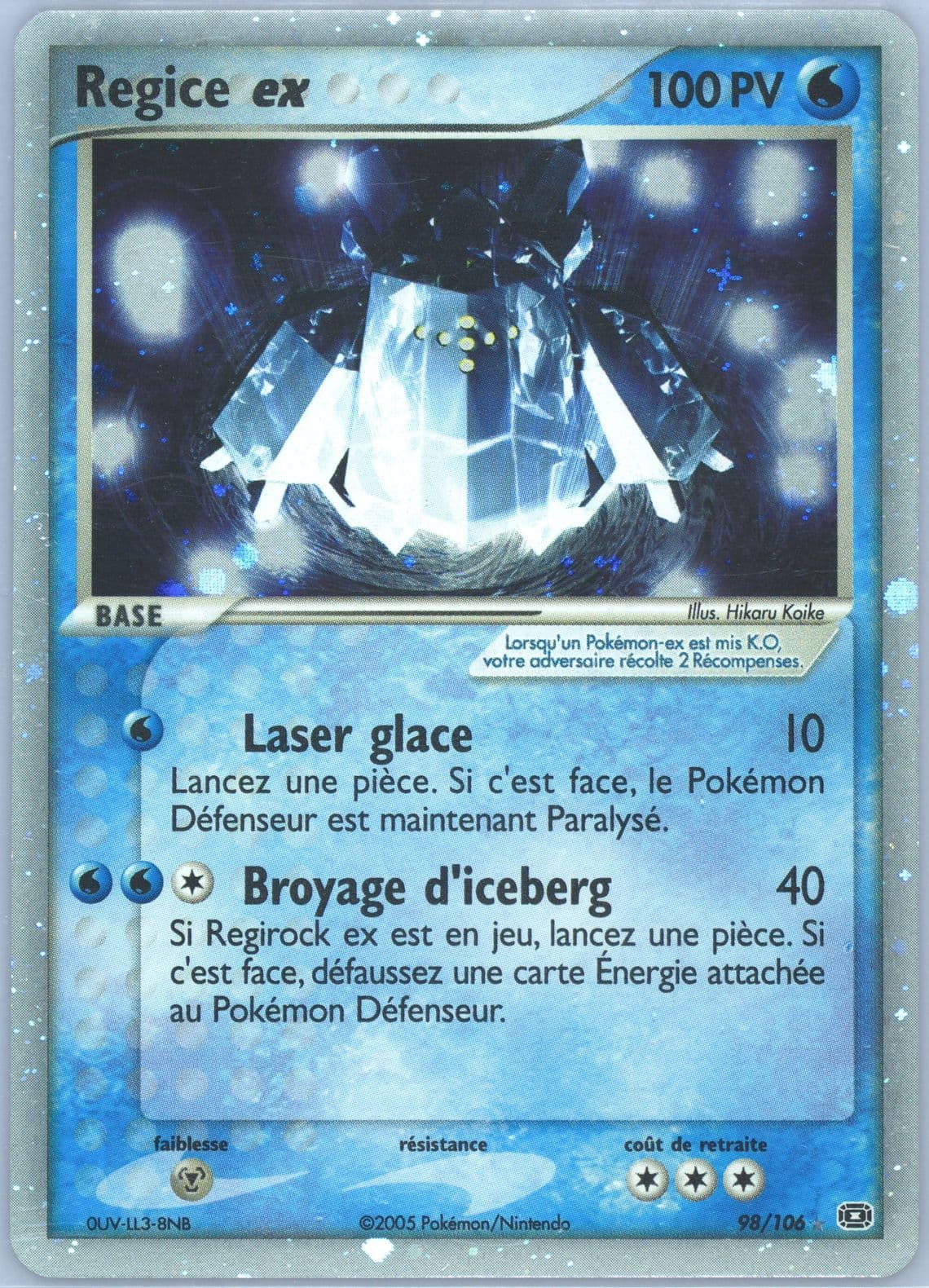 Regice EX-Holo French (98) 2005 Pokemon EX Emerald