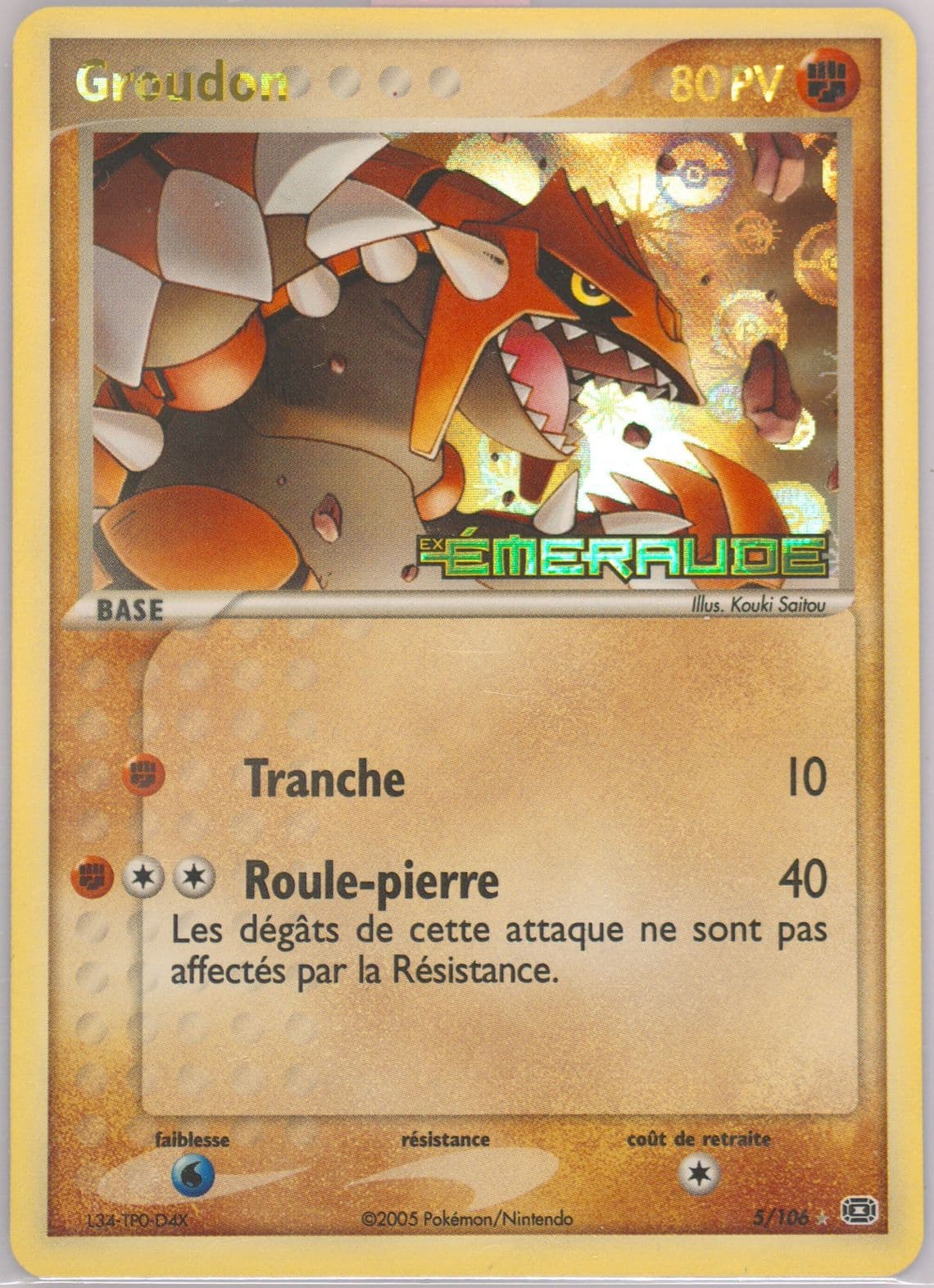 Groudon-Reverse Foil French (5) 2005 Pokemon EX Emerald