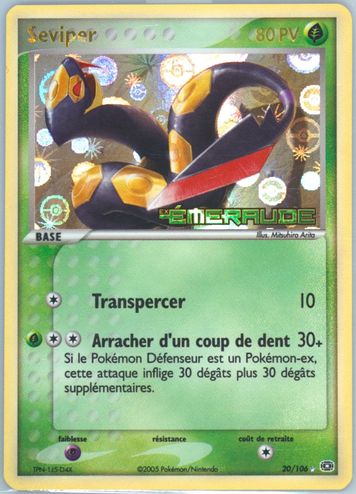 Seviper-Reverse Foil French (20) 2005 Pokemon EX Emerald