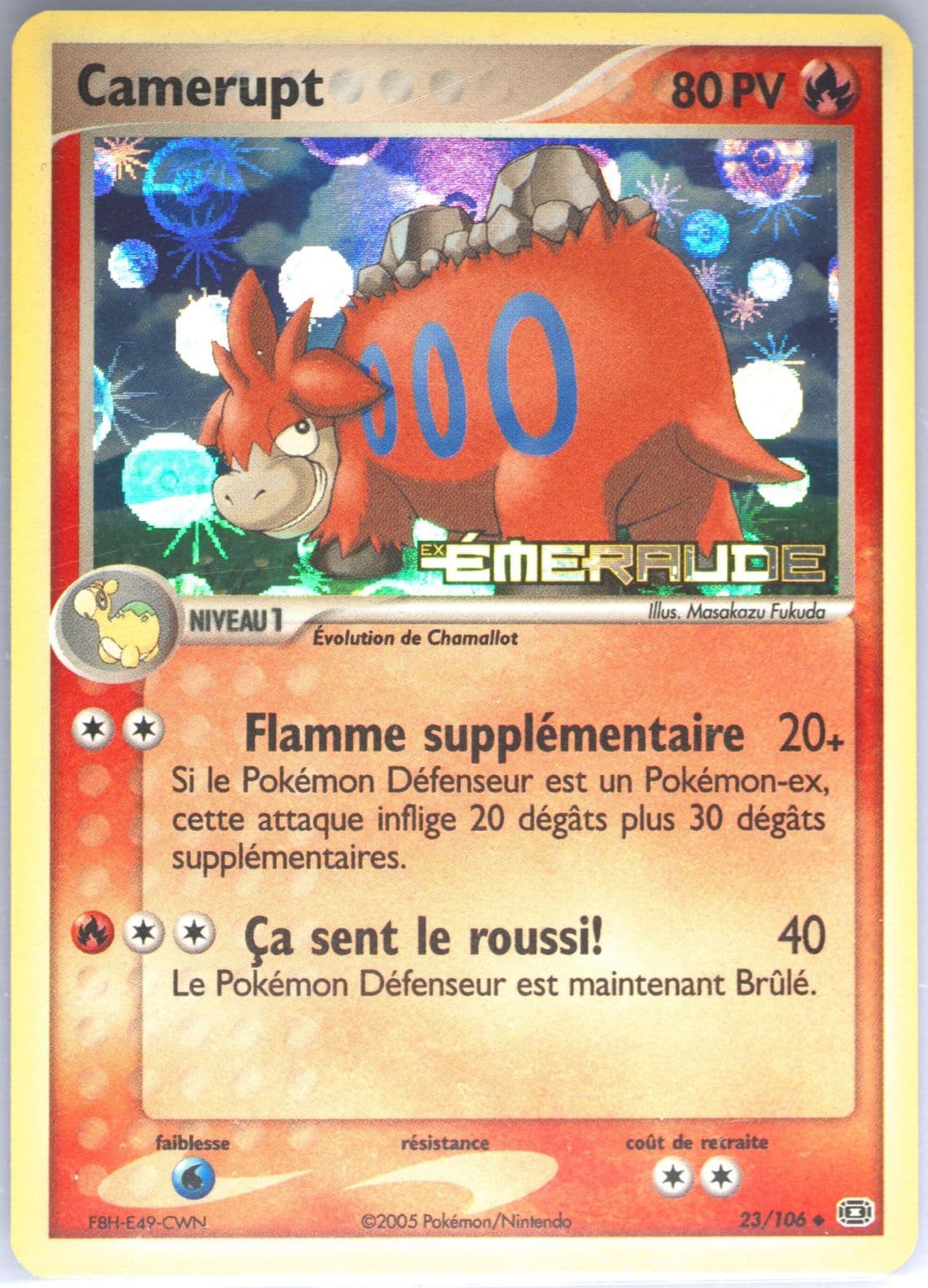 Camerupt-Reverse Foil French (23) 2005 Pokemon EX Emerald