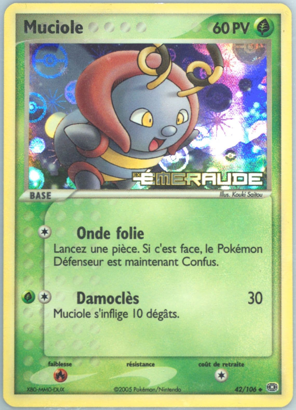 Muciole-Reverse Foil French (42) 2005 Pokemon EX Emerald