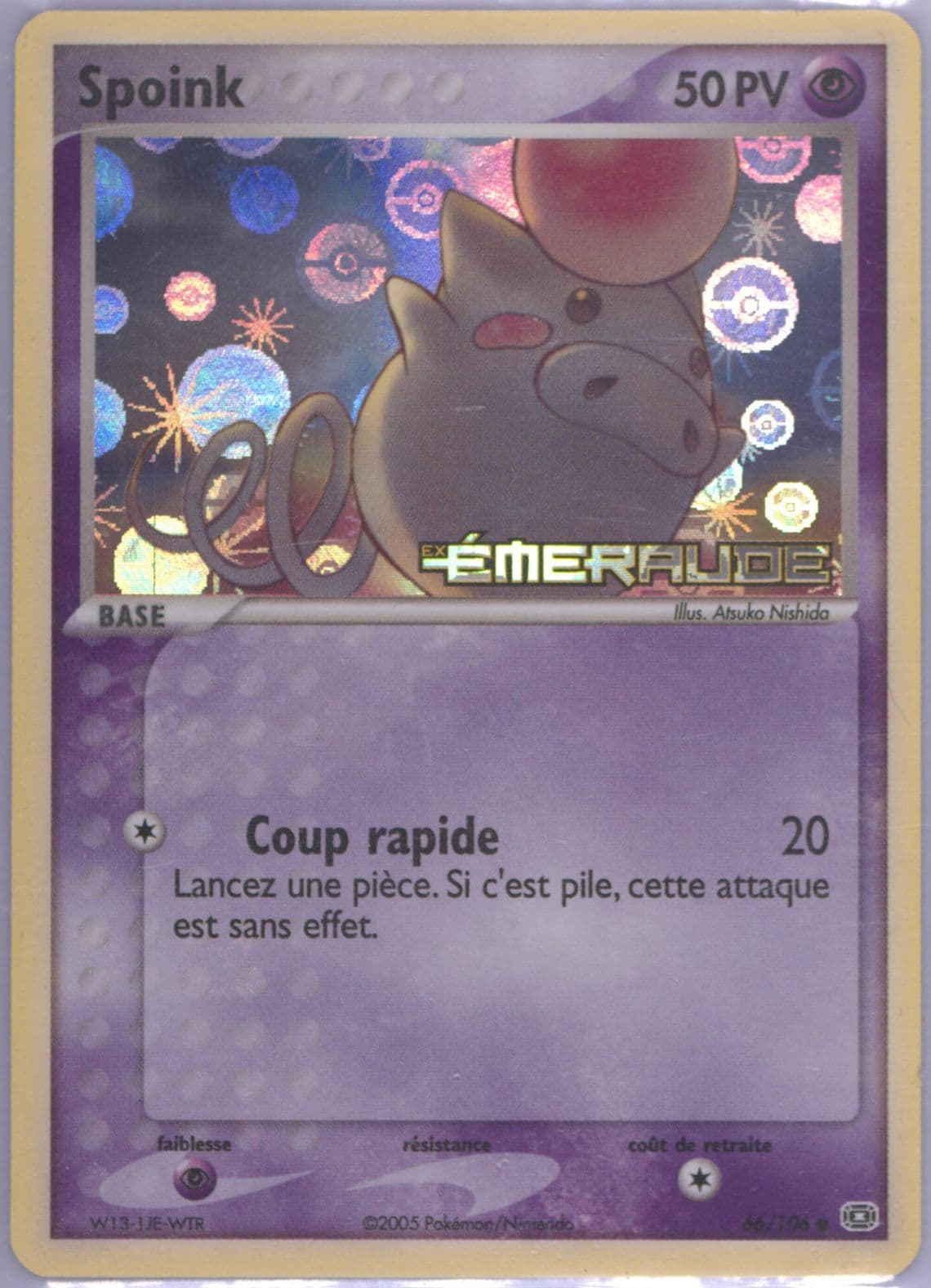 Spoink-Reverse Foil French (66) 2005 Pokemon EX Emerald