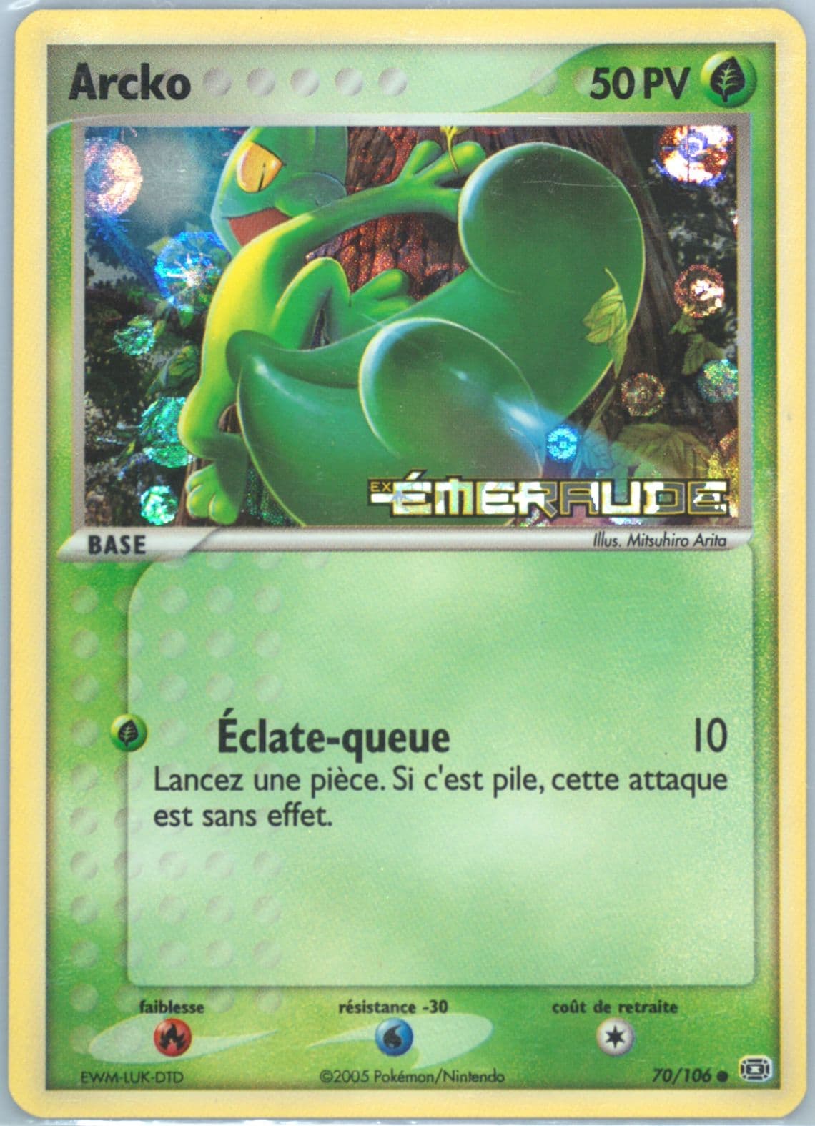 Arcko-Reverse Foil French (70) 2005 Pokemon EX Emerald