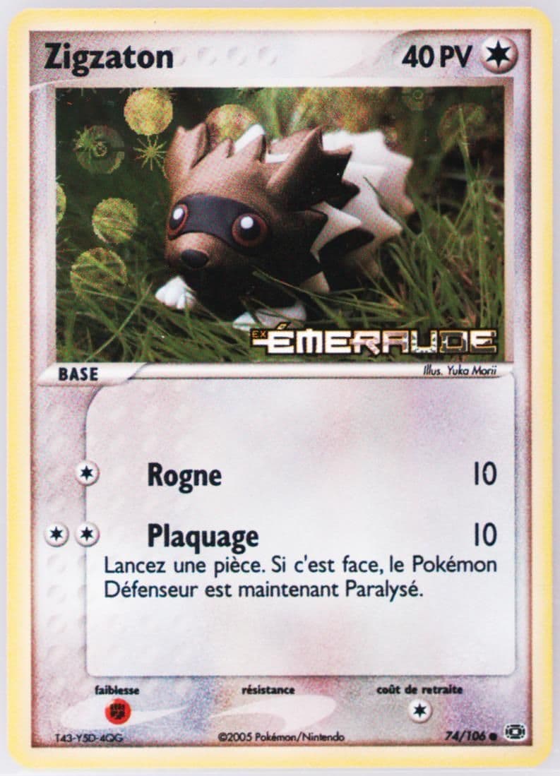 Zigzaton-Reverse Foil French (74) 2005 Pokemon EX Emerald