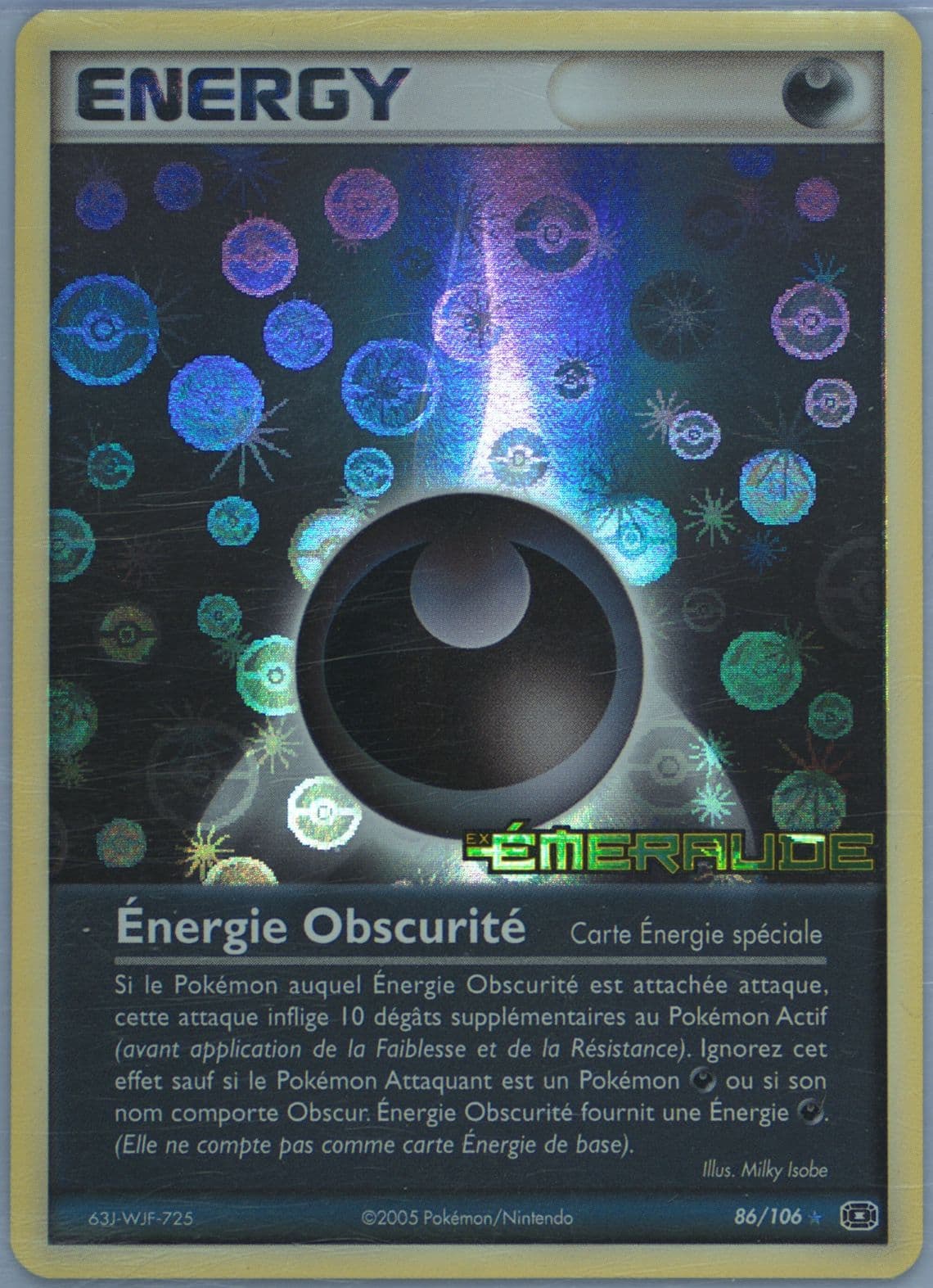 Energie Obscurite-Reverse Foil French (86) 2005 Pokemon EX Emerald