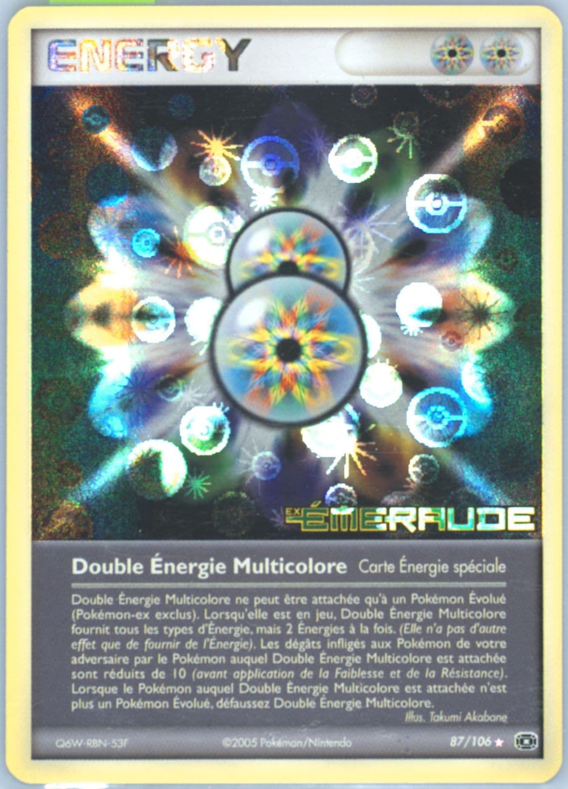 Double Energie Multicolore-Reverse Foil French (87) 2005 Pokemon EX Emerald