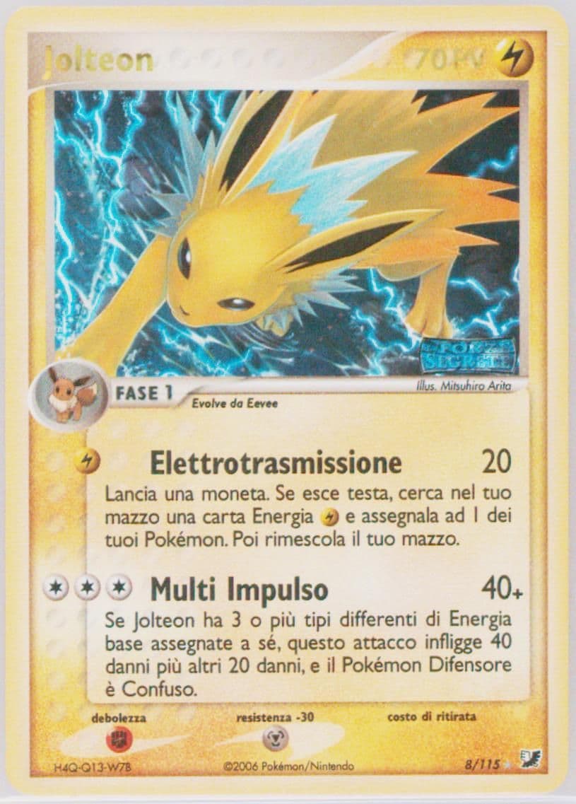 Jolteon-Reverse Foil Italian (8) 2005 Pokemon EX Unseen Forces