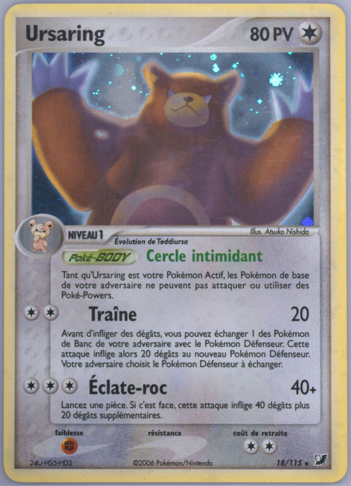 Ursaring-Holo (18) 2006 Pokemon French EX Unseen Forces