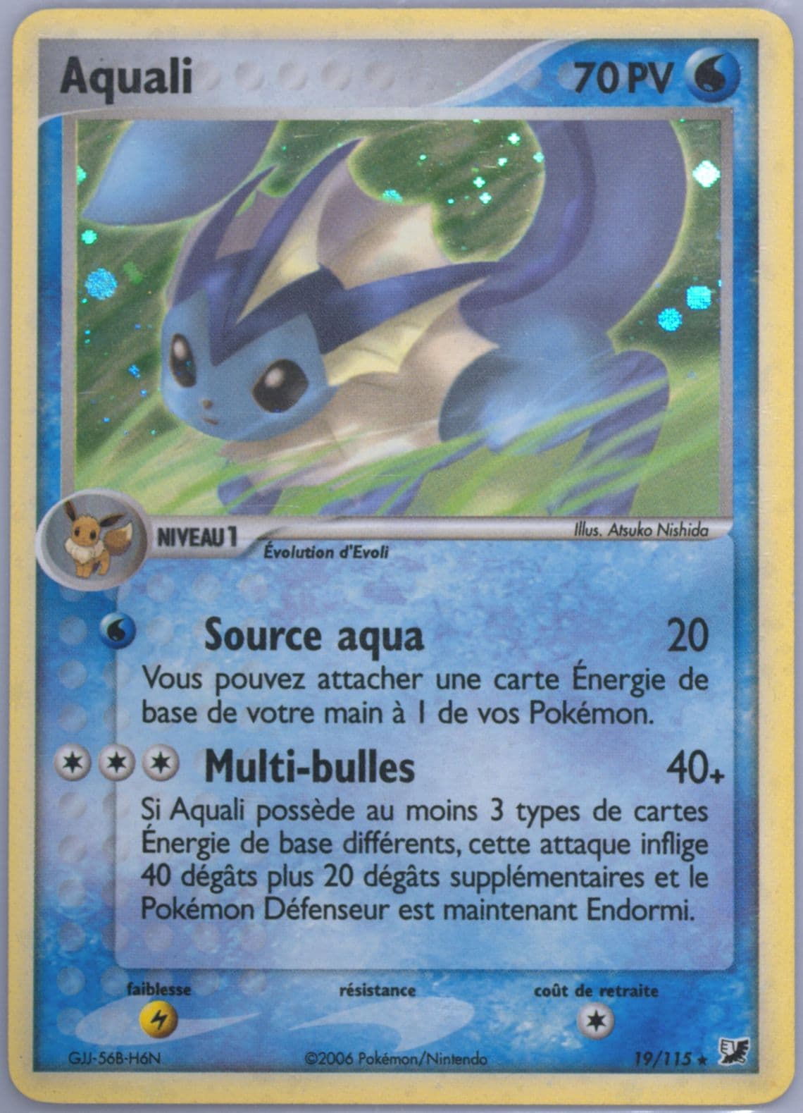Aquali-Holo (19) 2006 Pokemon French EX Unseen Forces