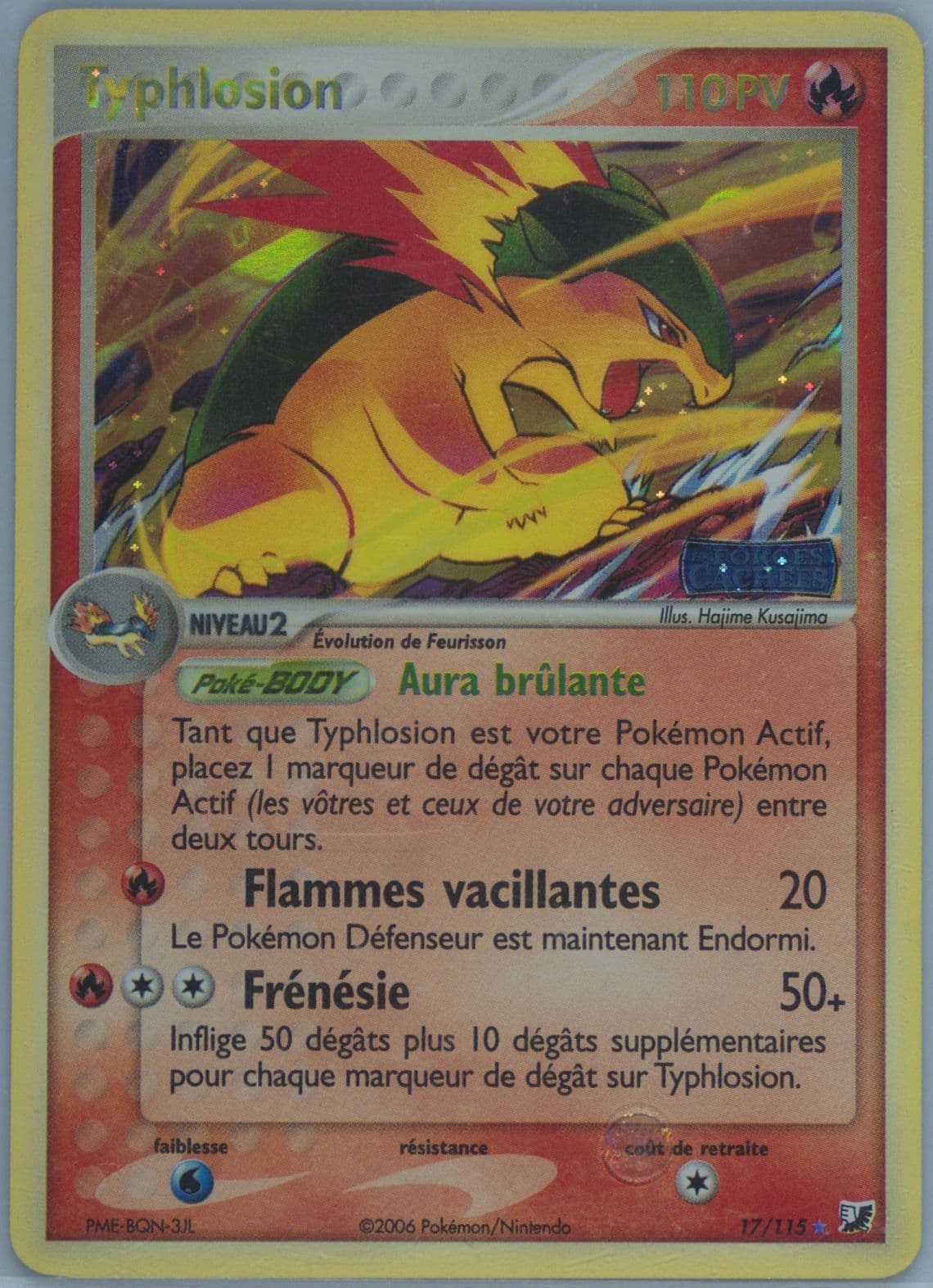 Typhlosion-Reverse Foil (17) 2006 Pokemon French EX Unseen Forces