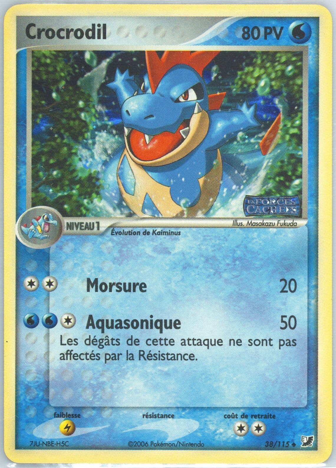 Crocrodil-Reverse Foil (38) 2006 Pokemon French EX Unseen Forces