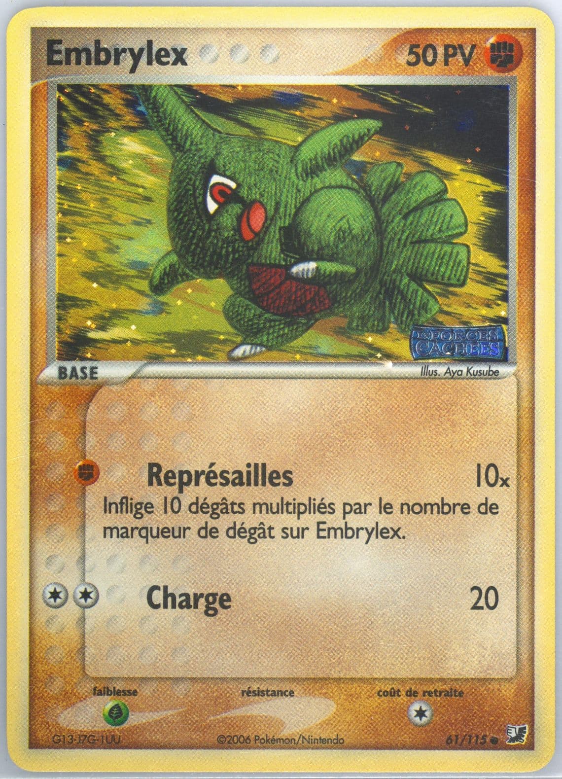 Embrylex-Reverse Foil (61) 2006 Pokemon French EX Unseen Forces