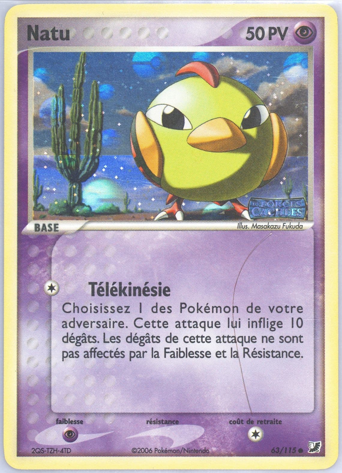 Natu-Reverse Foil (63) 2006 Pokemon French EX Unseen Forces