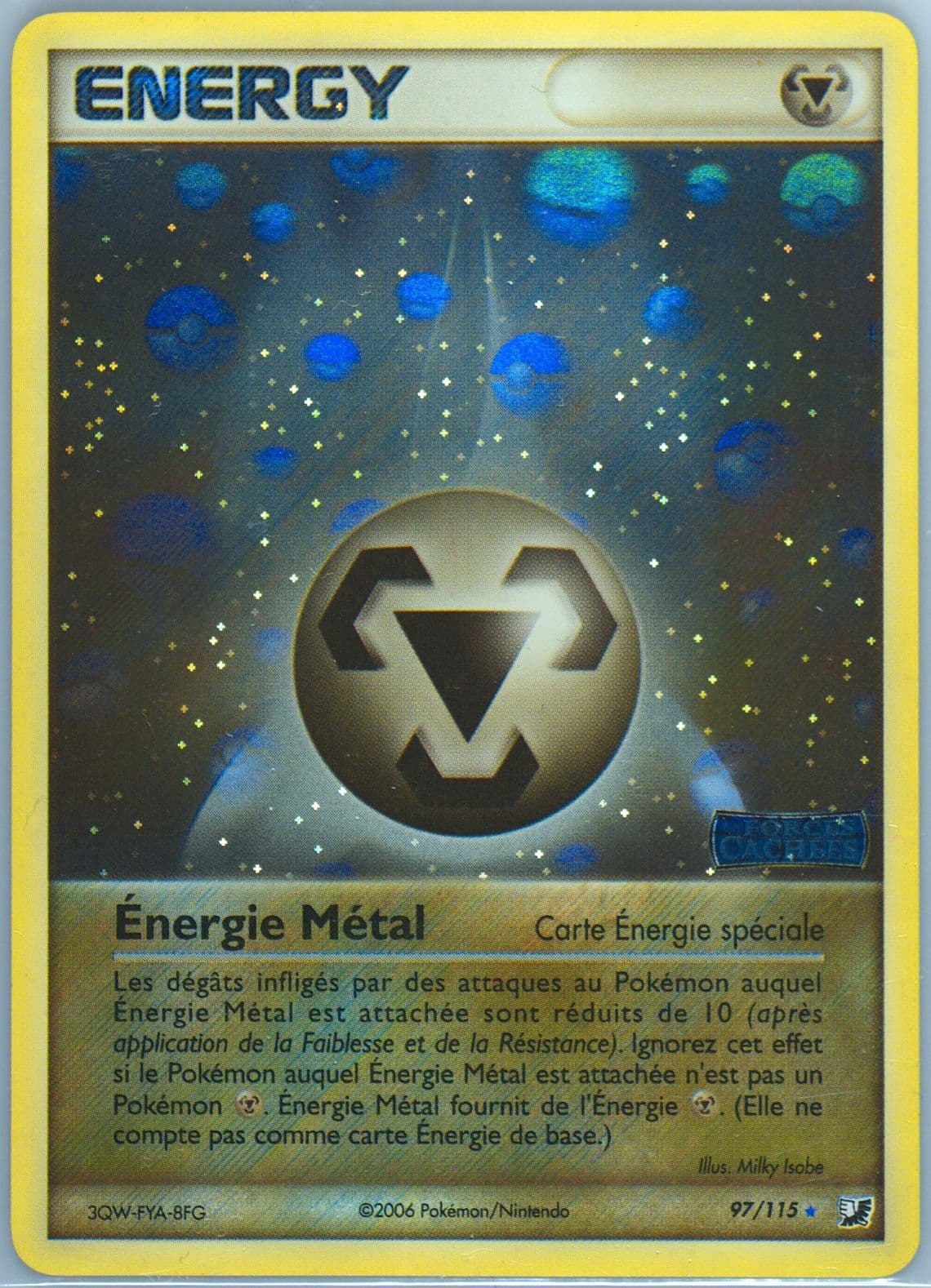 Energie Metal-Reverse Foil (97) 2006 Pokemon French EX Unseen Forces