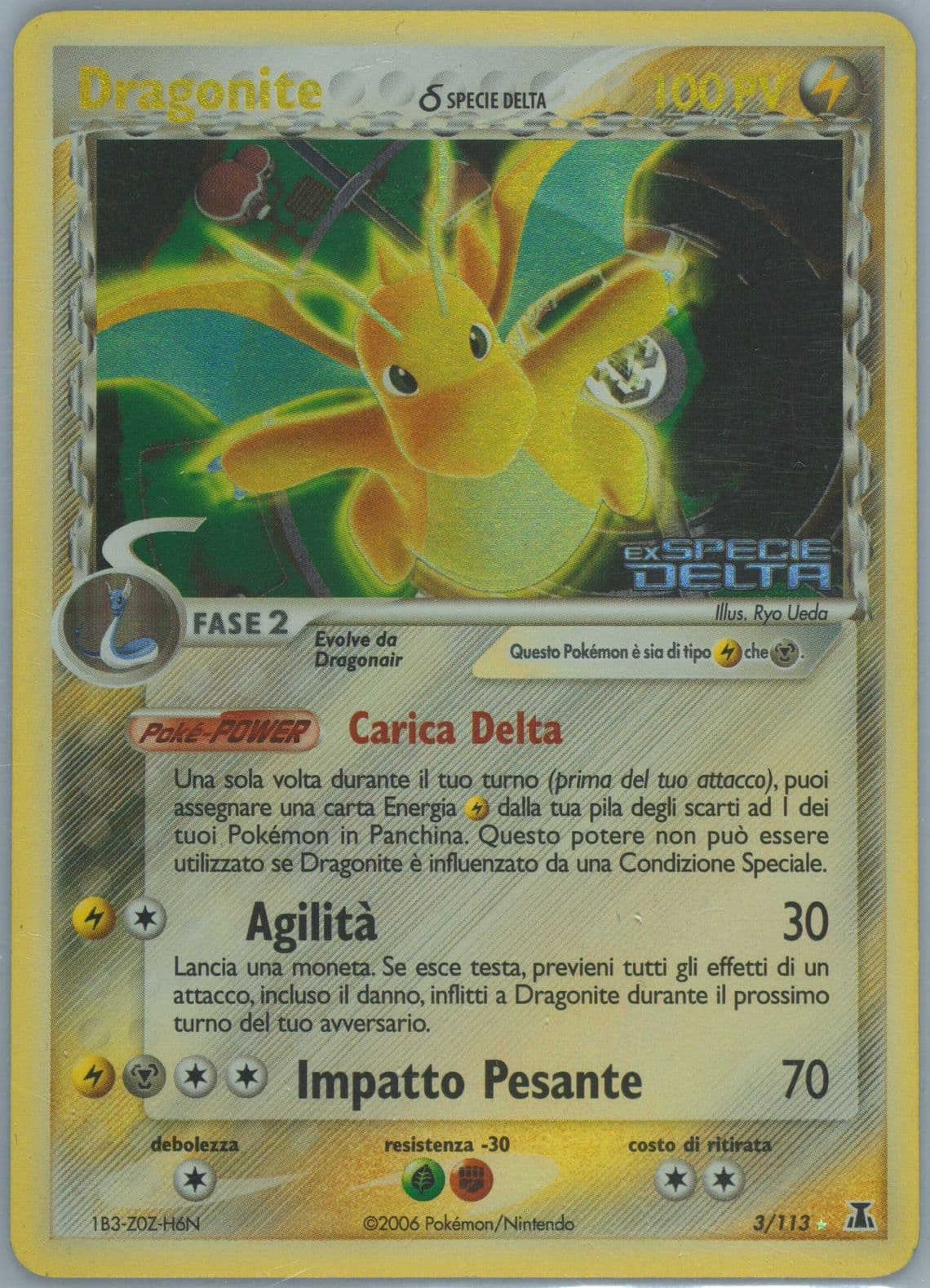 Dragonite-Reverse Foil Italian (3) 2005 Pokemon EX Delta Species