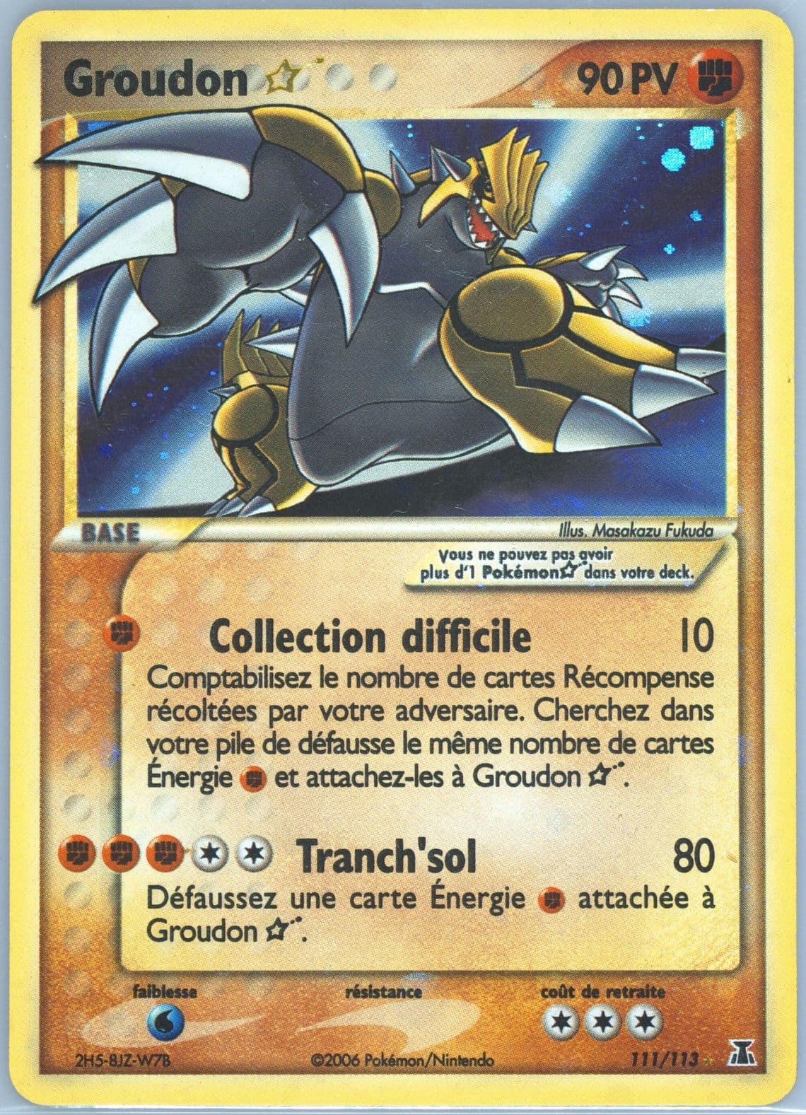 Groudon-Holo Gold Star (111) 2006 Pokemon French EX Delta Species