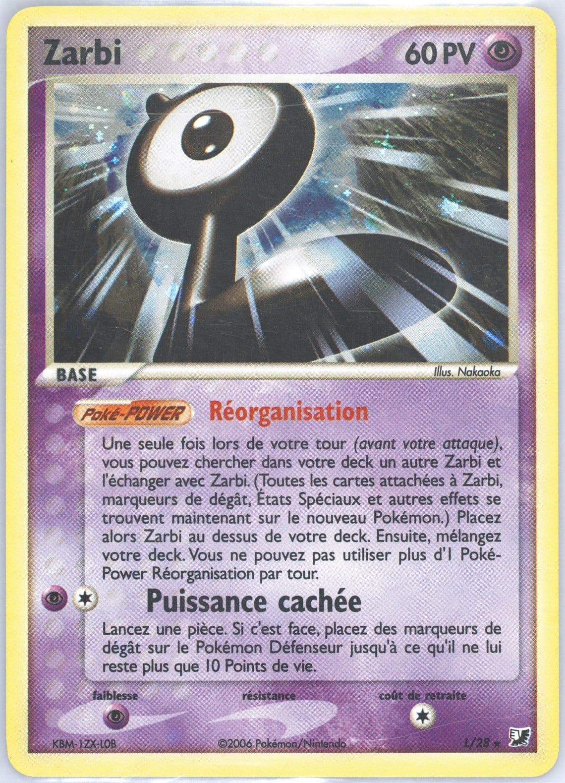 Zarbi-Holo (L/28) 2006 Pokemon French EX Unseen Forces