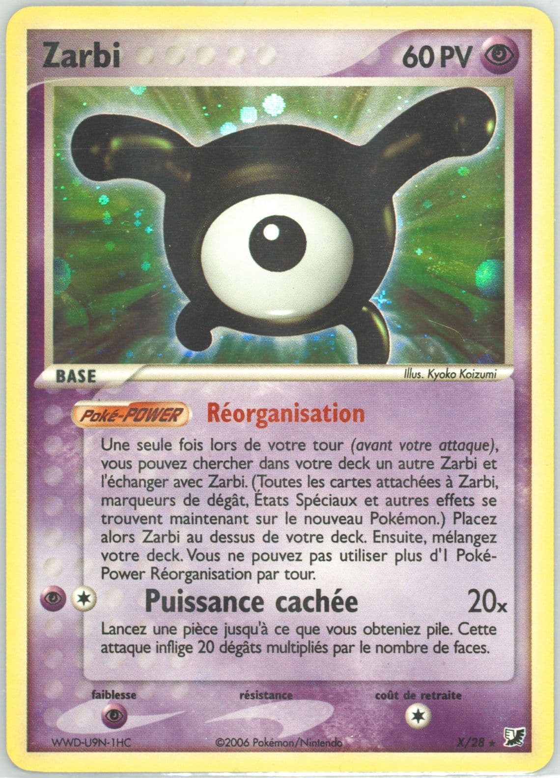 Zarbi-Holo (X/28) 2006 Pokemon French EX Unseen Forces
