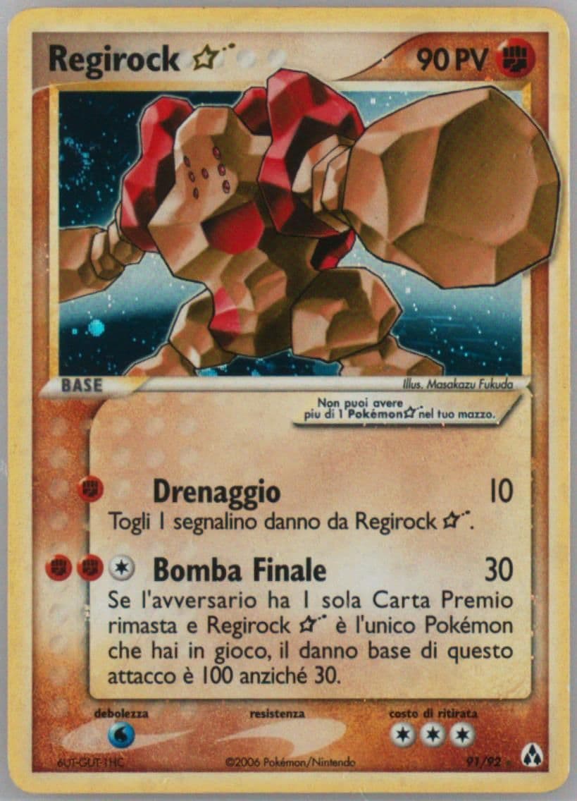 Regirock-Holo Italian-Gold Star (91) 2006 Pokemon EX Legend Maker