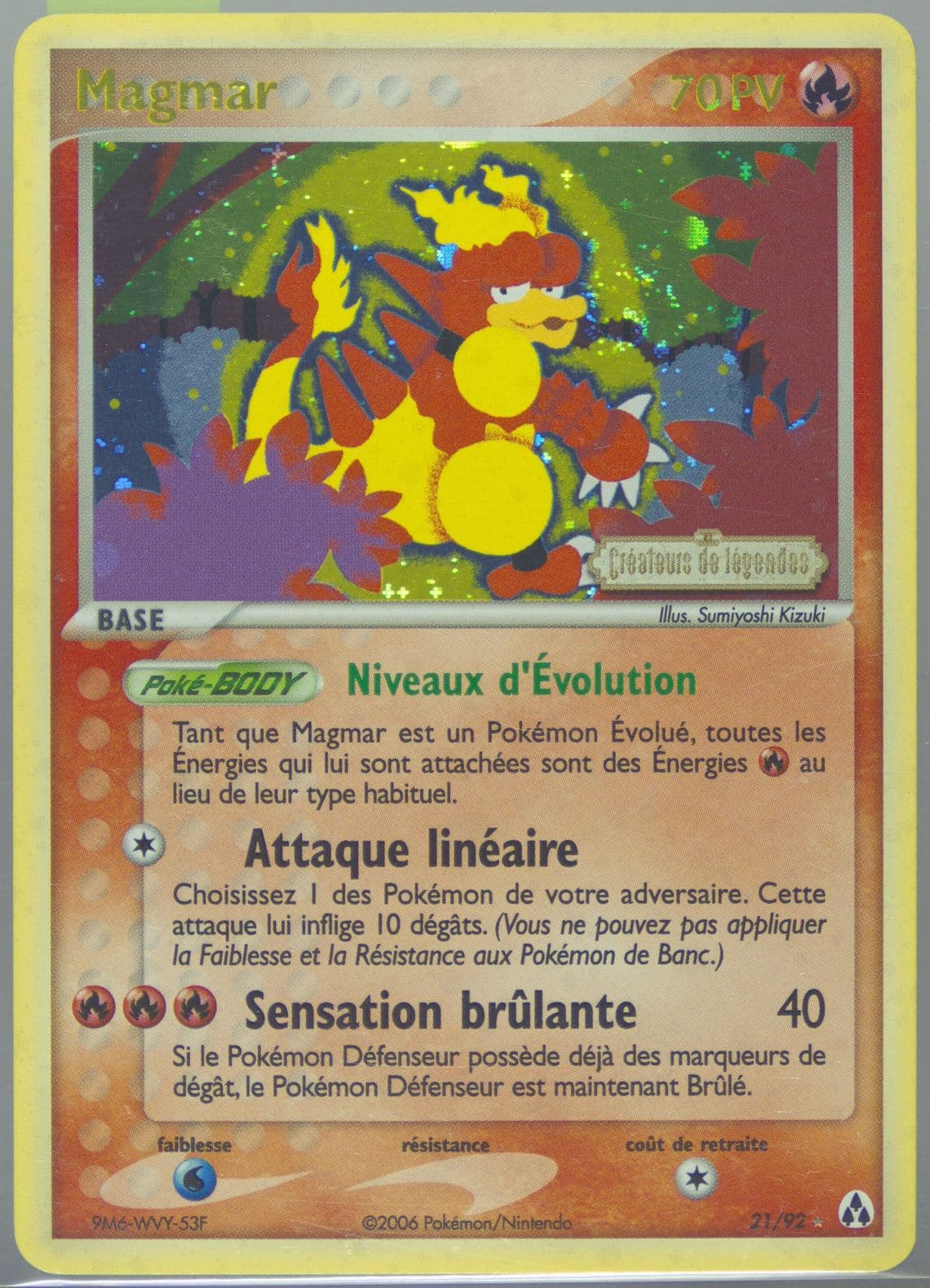 Magmar-Reverse Foil French (21) 2006 Pokemon EX Legend Maker