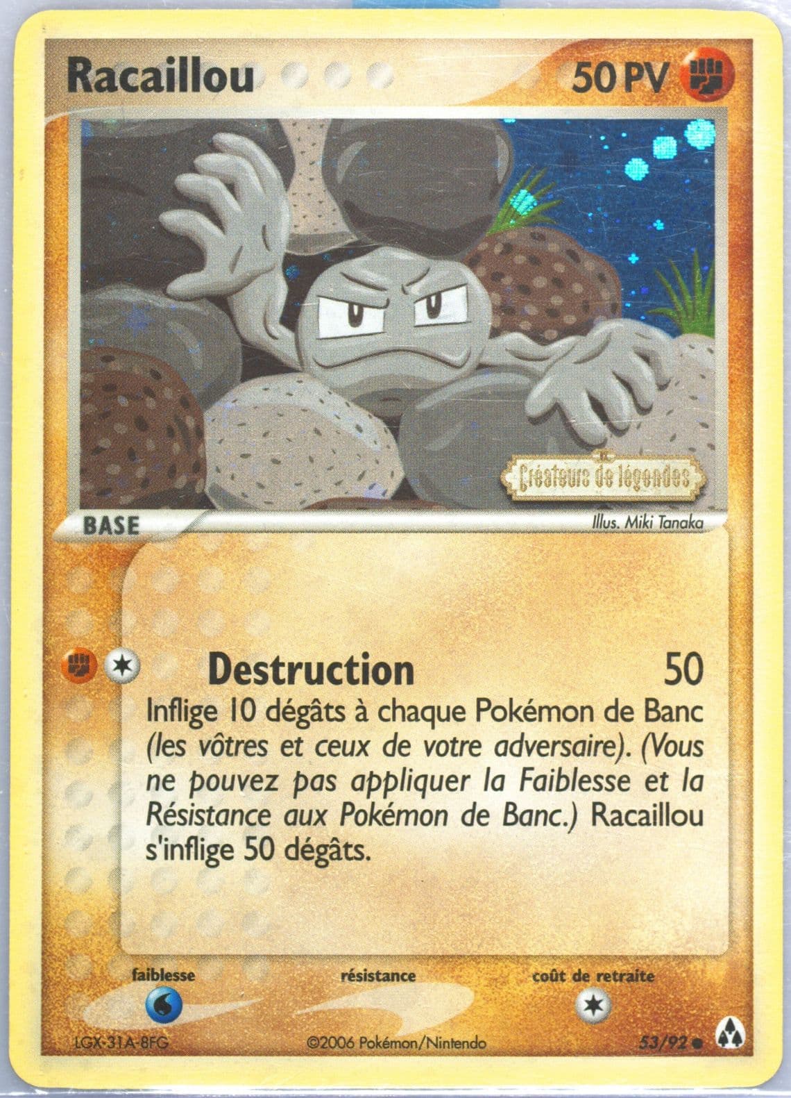 Racaillou-Reverse Foil French (53) 2006 Pokemon EX Legend Maker