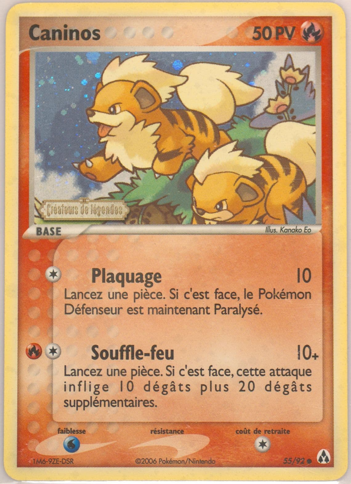 Caninos-Reverse Foil French (55) 2006 Pokemon EX Legend Maker