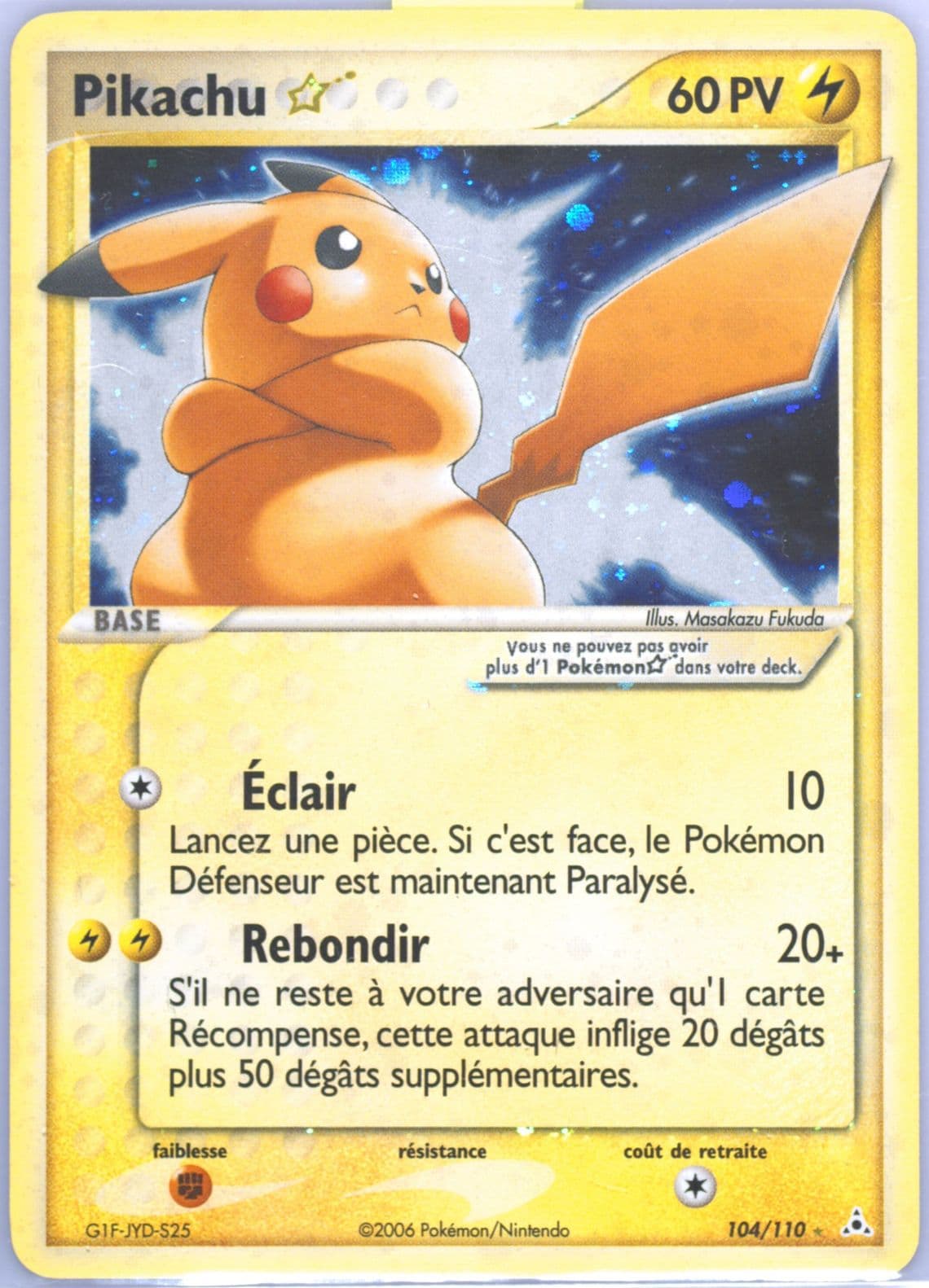 Pikachu-Holo French-Gold Star (104) 2006 Pokemon EX Holon Phantoms