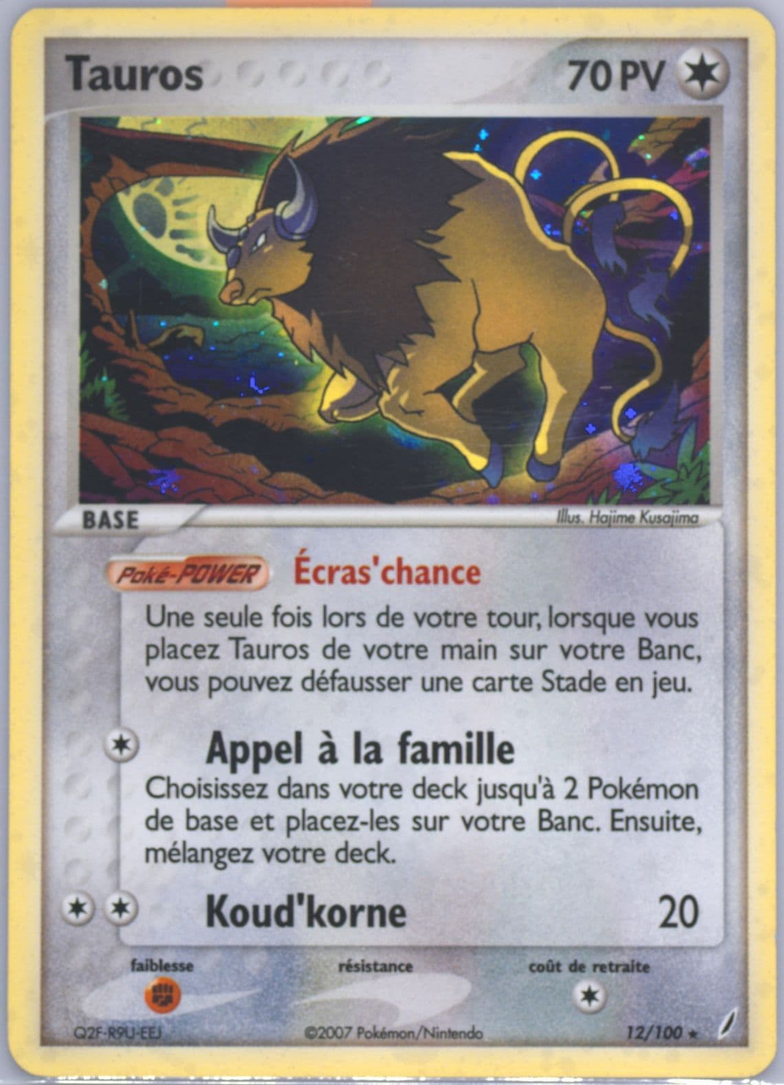 Tauros-Holo (12) 2007 Pokemon French EX Crystal Guardians