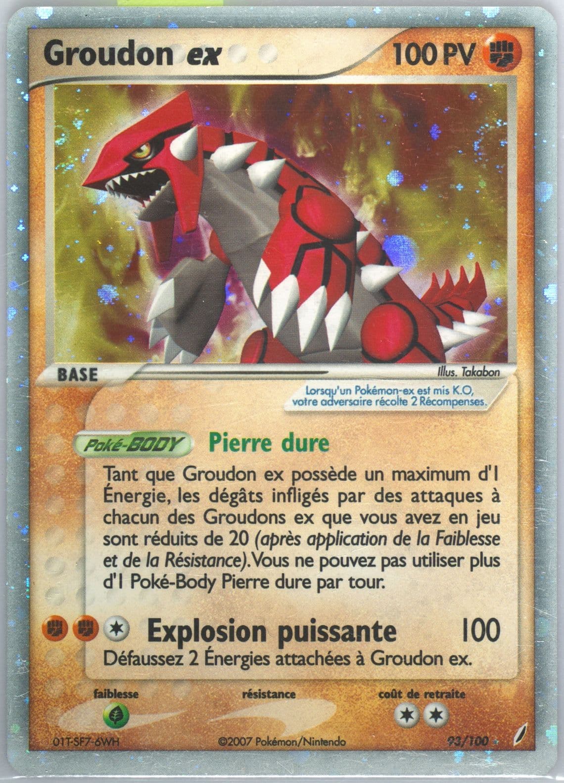 Groudon EX-Holo (93) 2007 Pokemon French EX Crystal Guardians