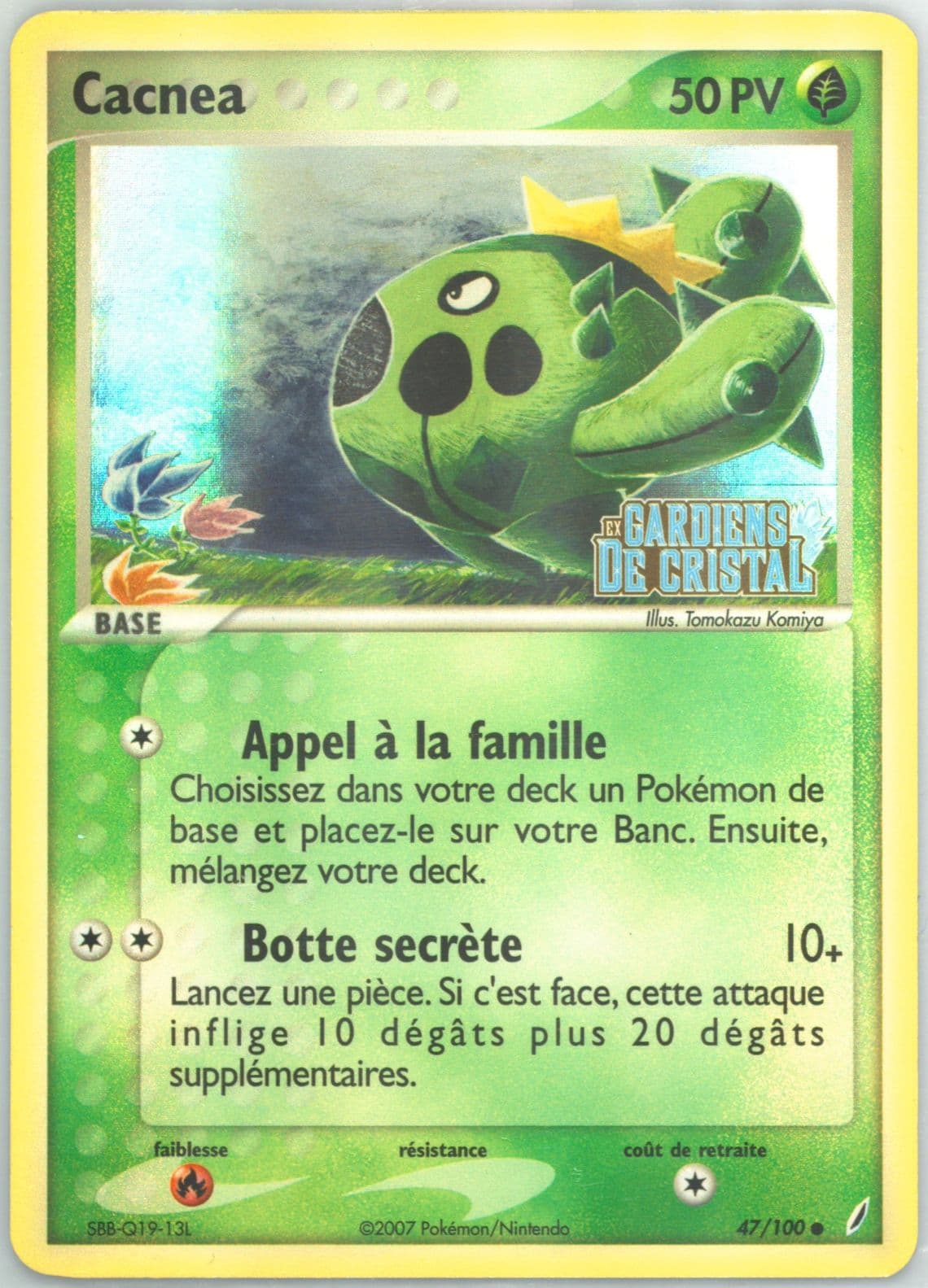 Cacnea-Reverse Foil (47) 2007 Pokemon French EX Crystal Guardians