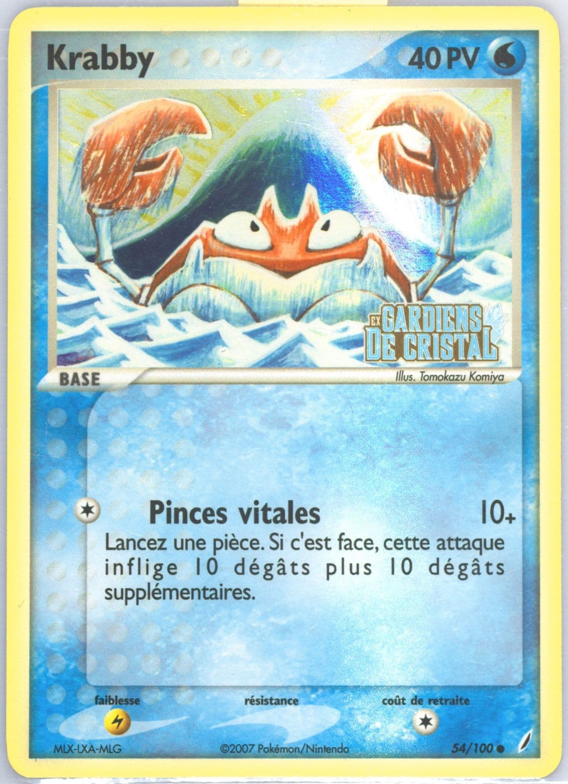 Krabby-Reverse Foil (54) 2007 Pokemon French EX Crystal Guardians
