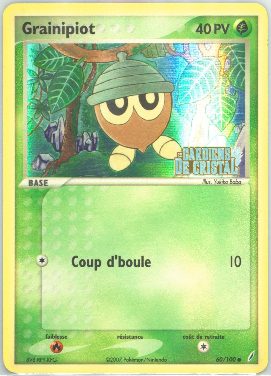 Grainipiot-Reverse Foil (60) 2007 Pokemon French EX Crystal Guardians